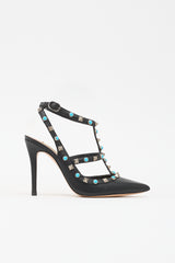 Valentino Leather Rolling Rockstud Pump