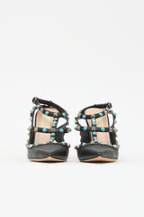 Valentino Leather Rolling Rockstud Pump