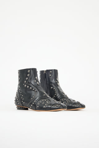 Valentino Leather Studded Boot