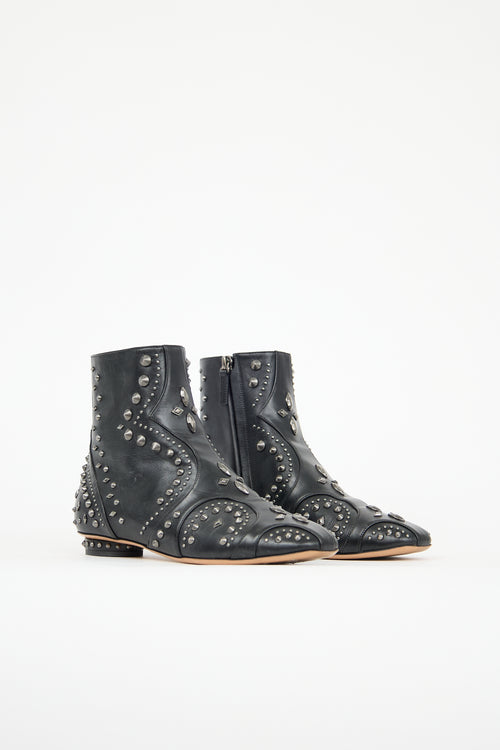 Valentino Leather Studded Boot
