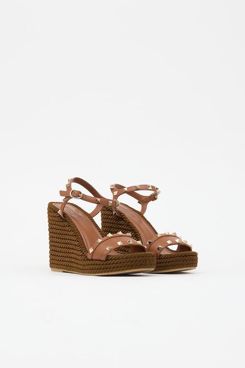 Valentino Leather Torchon Espadrille Sandal
