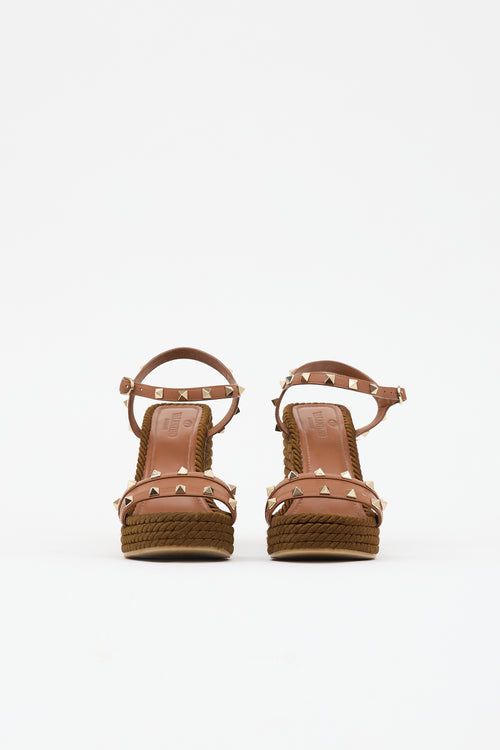 Valentino Leather Torchon Espadrille Sandal