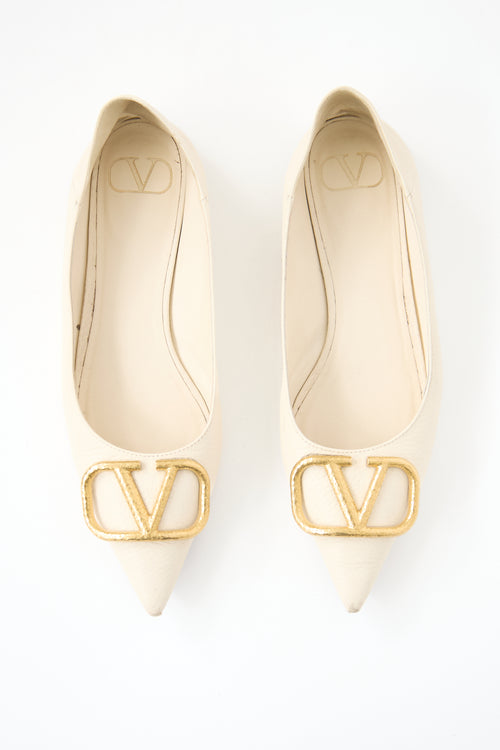 Valentino Leather VLogo Flat