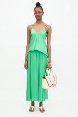 Valentino Leather Whipstitch Demilune Tote Bag