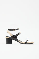 Valentino Leather & Jute Rockstud Sandal