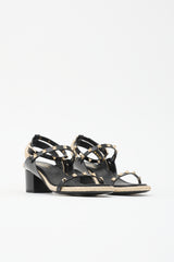 Valentino Leather & Jute Rockstud Sandal