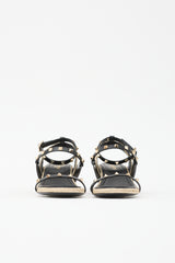 Valentino Leather & Jute Rockstud Sandal