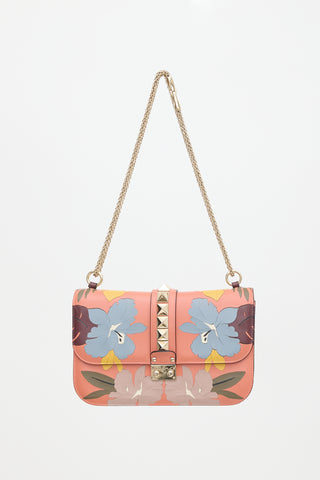 Valentino Leather Floral Rockstud Bag