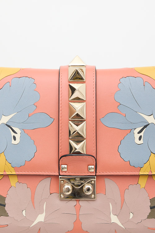 Valentino Leather Floral Rockstud Bag