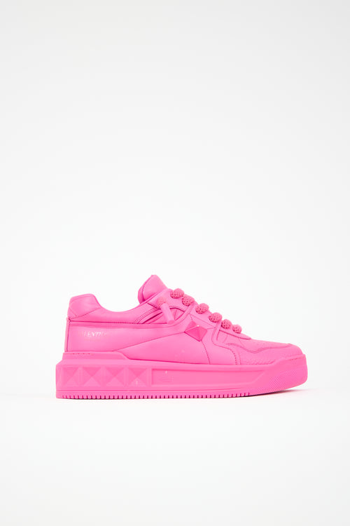Valentino Leather One Stud Sneaker