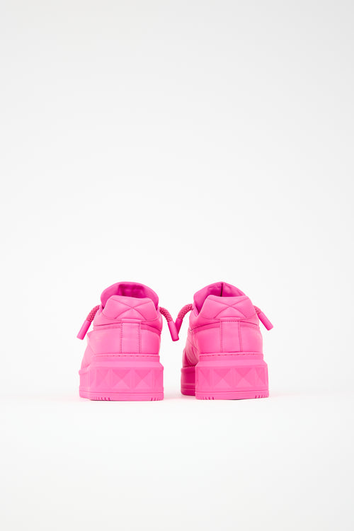 Valentino Leather One Stud Sneaker