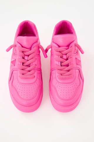 Valentino Leather One Stud Sneaker