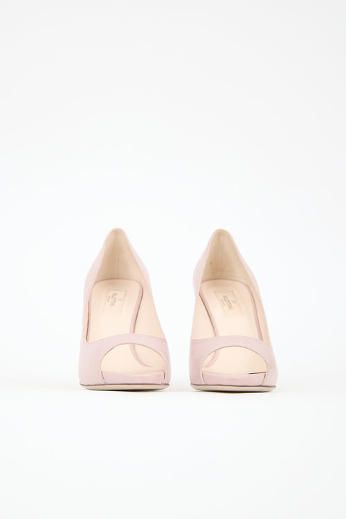 Valentino Leather Peep Toe Heel