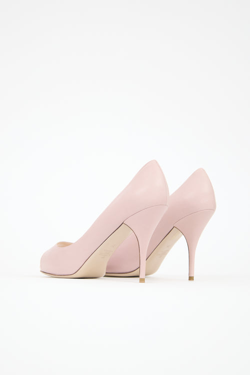 Valentino Leather Peep Toe Heel