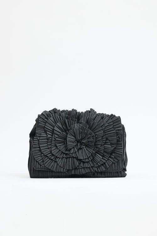 Valentino Leather Pleated Petale Bag