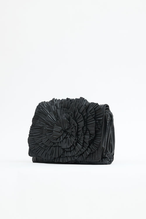 Valentino Leather Pleated Petale Bag