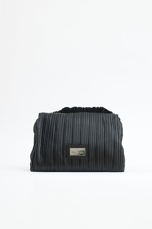 Valentino Leather Pleated Petale Bag