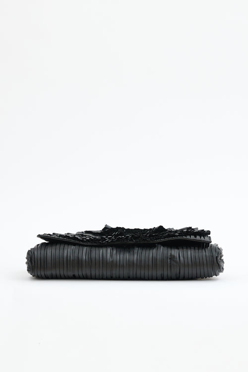 Valentino Leather Pleated Petale Bag