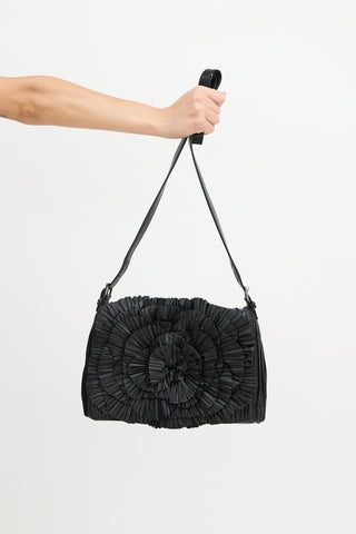 Valentino Leather Pleated Petale Bag