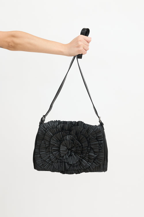 Valentino Leather Pleated Petale Bag