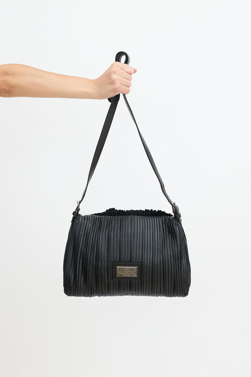 Valentino Leather Pleated Petale Bag