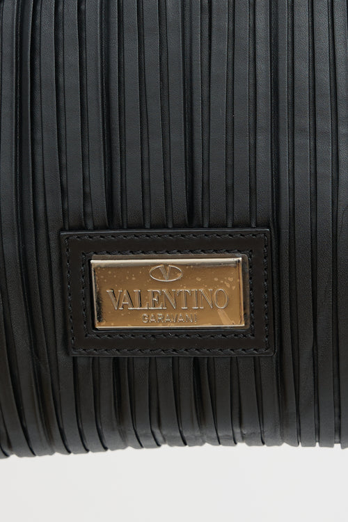 Valentino Leather Pleated Petale Bag