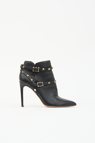 Valentino Leather Rockstud Ankle Boot