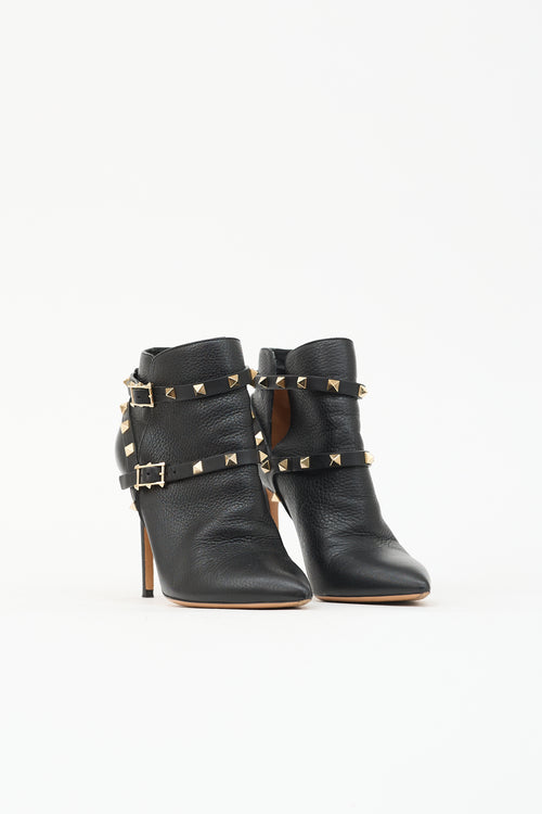 Valentino Leather Rockstud Ankle Boot