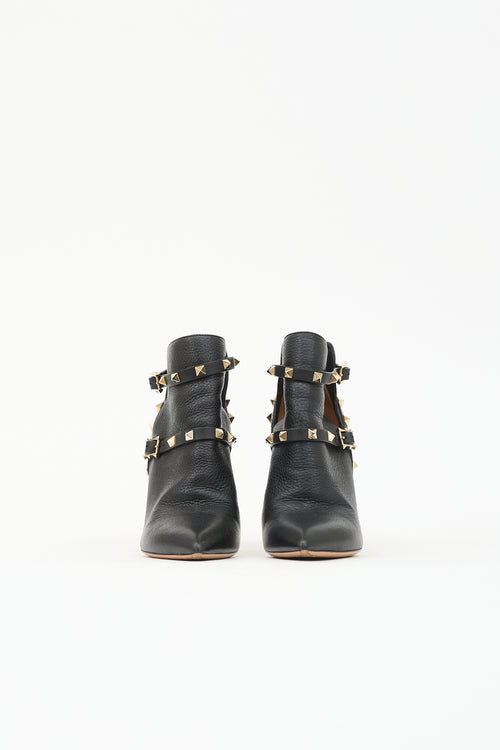 Valentino Leather Rockstud Ankle Boot