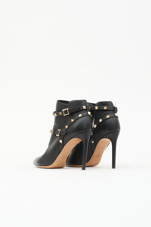 Valentino Leather Rockstud Ankle Boot
