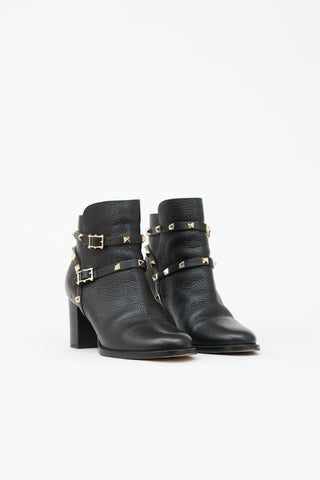 Valentino Leather Rockstud Ankle Boot