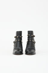 Valentino Leather Rockstud Ankle Boot
