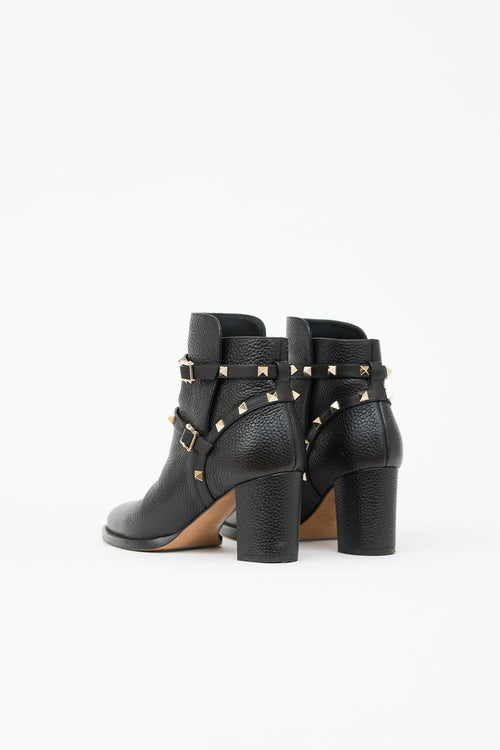 Valentino Leather Rockstud Ankle Boot