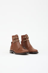 Valentino Leather Rockstud Ankle Boot