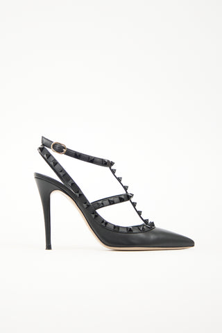 Valentino Leather Rockstud Cage Pump