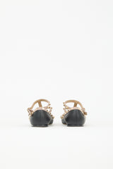 Valentino Leather Rockstud Caged Flat