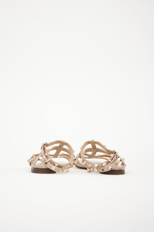 Valentino Leather Rockstud Caged Sandal