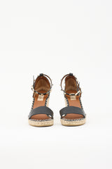 Valentino Leather Rockstud Espadrille Sandal