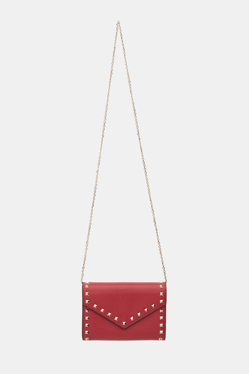 Valentino Leather Rockstud Wallet On Chain