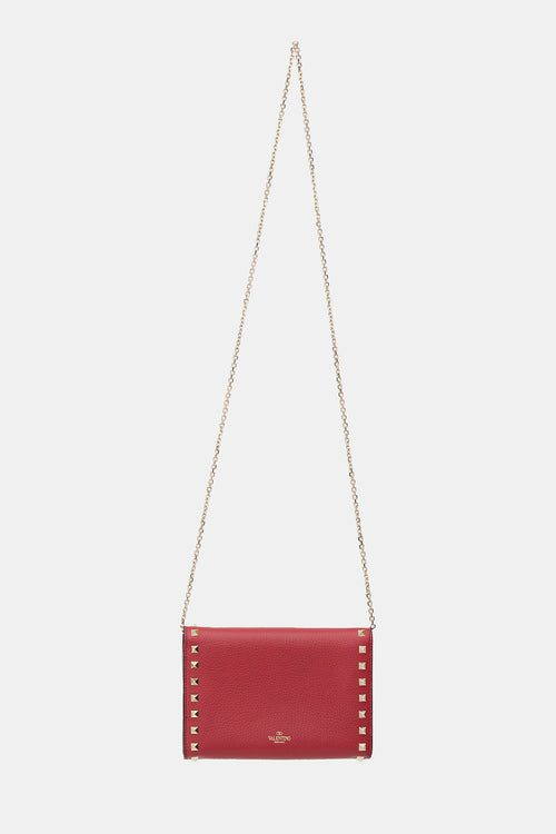 Valentino Leather Rockstud Wallet On Chain