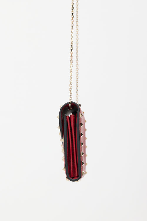 Valentino Leather Rockstud Wallet On Chain