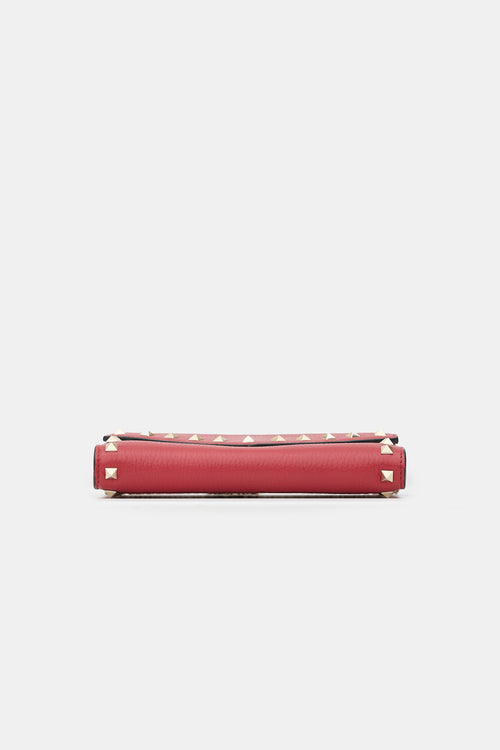 Valentino Leather Rockstud Wallet On Chain
