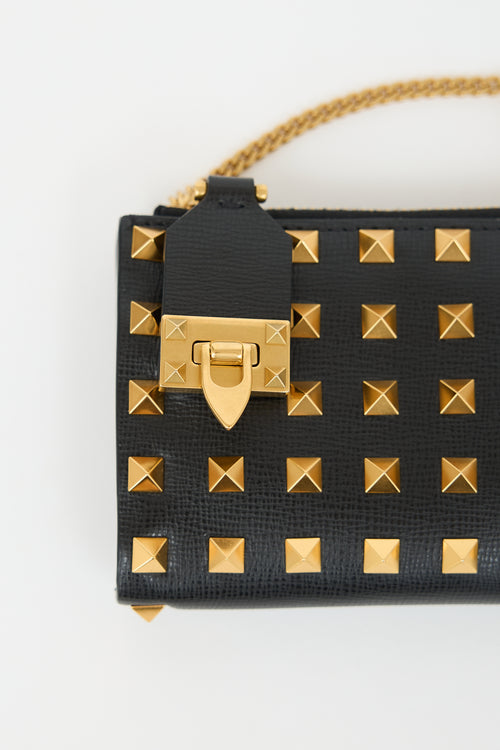 Valentino Leather Rockstud Zip Wallet