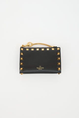 Valentino Leather Rockstud Zip Wallet