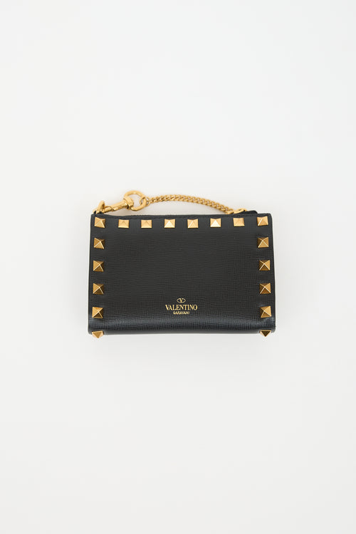 Valentino Leather Rockstud Zip Wallet