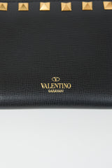 Valentino Leather Rockstud Zip Wallet