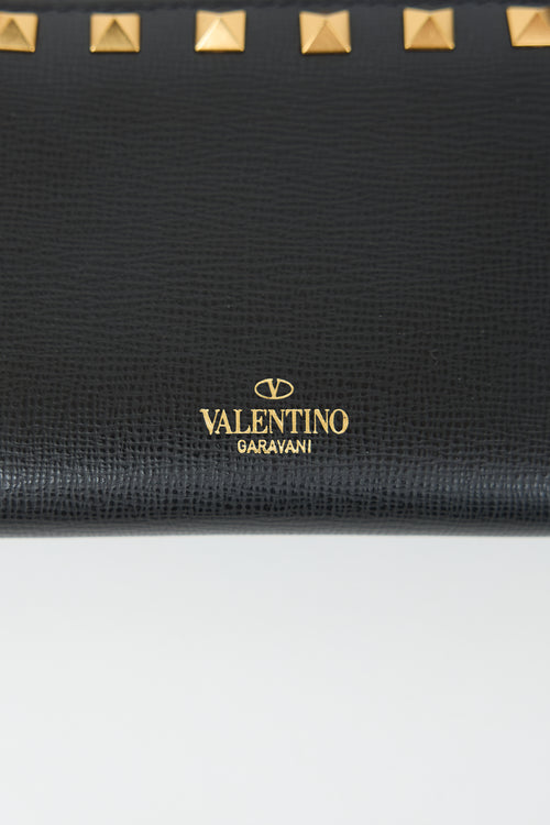 Valentino Leather Rockstud Zip Wallet