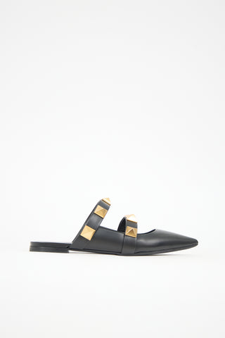 Valentino Leather Roman Stud Mule