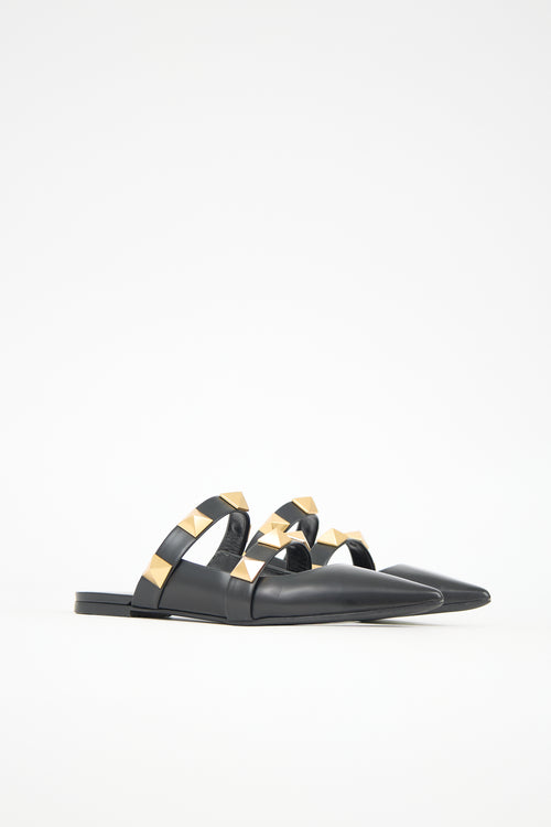 Valentino Leather Roman Stud Mule