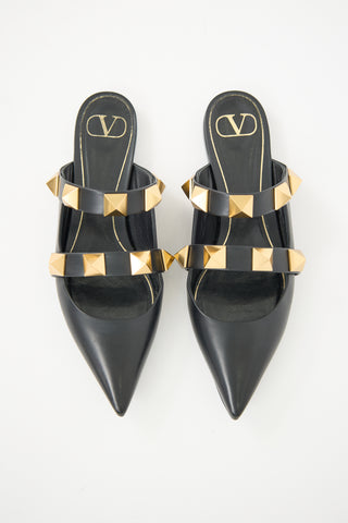 Valentino Leather Roman Stud Mule
